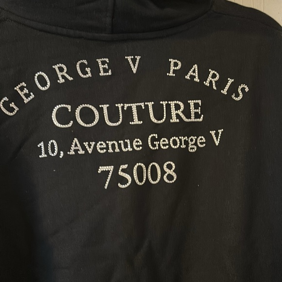 Avenue George V Paris hoodie with rhinestones - Picture 2 of 3